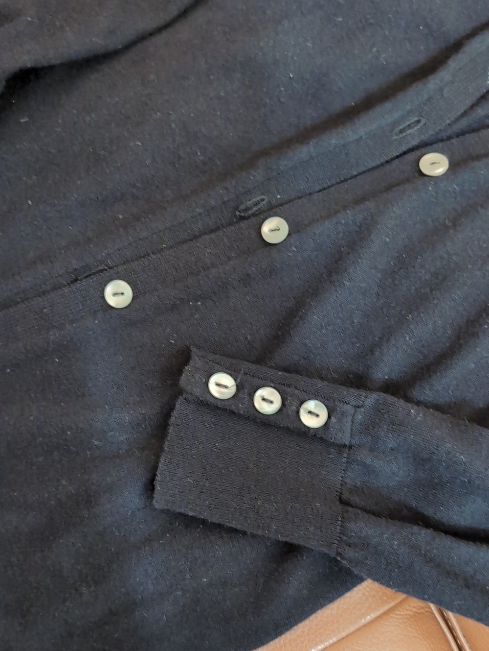 Boden Black Button-Front Knit Cardigan